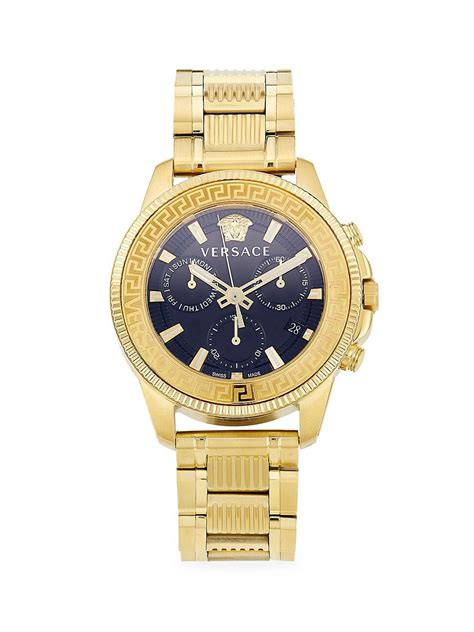 Versace Greca Action Goldtone Stainless Steel Chronograph Watch